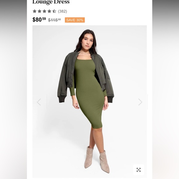 NWT Built-In Shapewear Long Sleeve Midi
Lounge Dress XS Olive Green - Picture 3 of 8